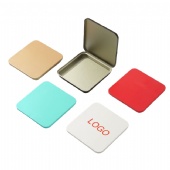 Portable square clamshell tin box