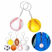 PU Foam Release Ball Stress Reliever Baseball Key Chain