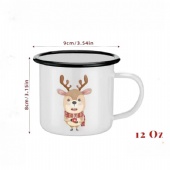 12oz Mini Enamel Mug Christmas Ornament