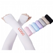 Summer Ice Silk Sunscreen Sleeves with Cuff Gloves