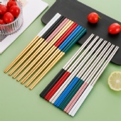 Multicolor Reusable Metal Chopsticks