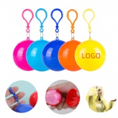 Disposable Raincoat Poncho Ball With Keychain