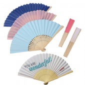 Custom Bamboo And Fabric Folding Hand Fan