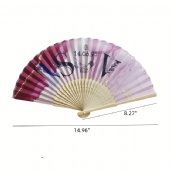 Custom Bamboo And Fabric Folding Hand Fan