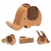 Wooden Elephant Phone Stand Pen Holder